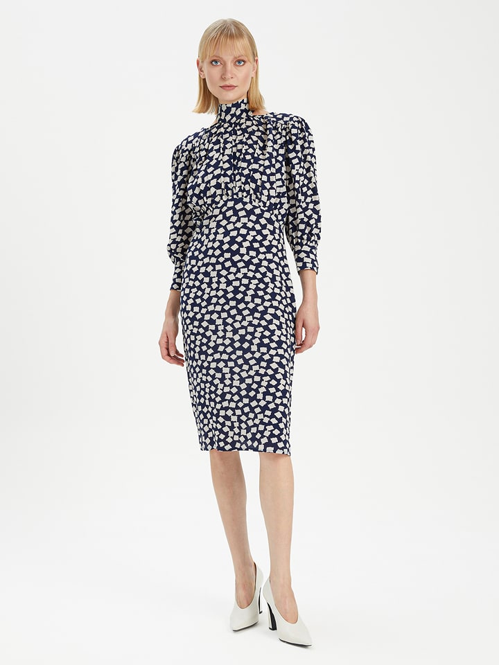 BGN Sukienka w kolorze granatowo-kremowym rozmiar: 34