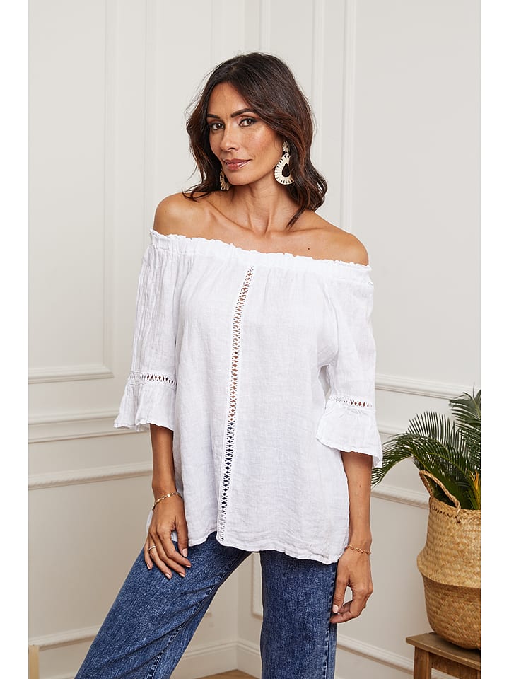 Joséfine Lniana bluzka w kolorze białym rozmiar: S