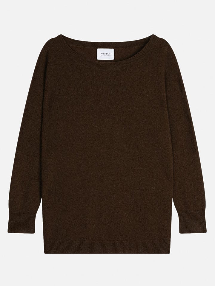 Perfect Cashmere Kaszmirowy sweter "Molly" w kolorze ciemnobrązowym rozmiar: L
