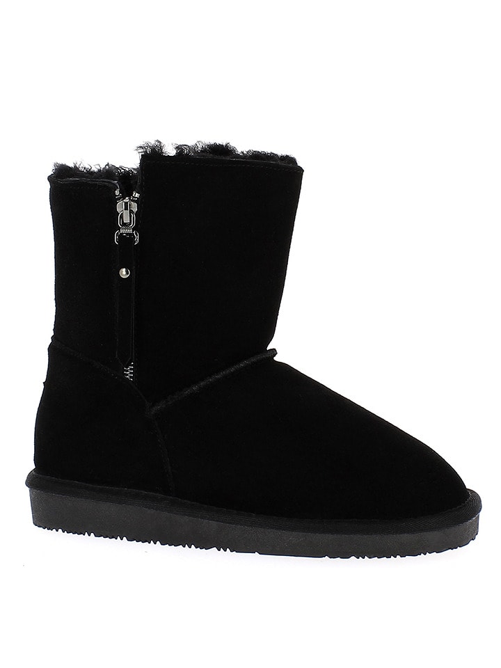 Gooce Skórzane botki zimowe "Tempe" w kolorze czarnym rozmiar: 38