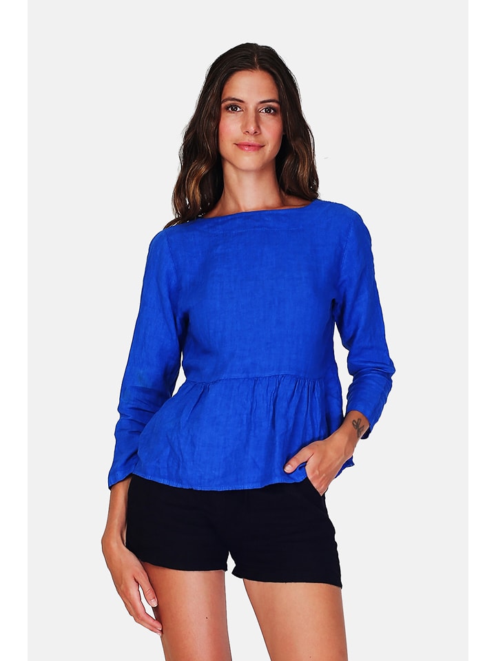 Le Jardin du Lin Lniana bluzka w kolorze niebieskim rozmiar: 34