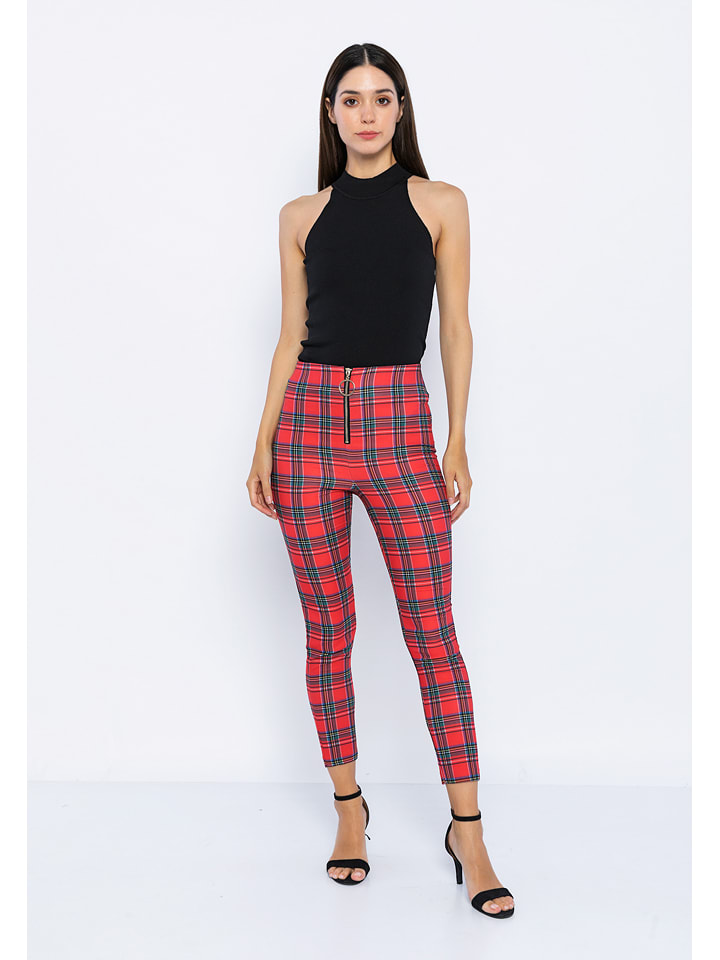 GIORGIO DI MARE Legginsy w kolorze czarno-czerwonym rozmiar: M