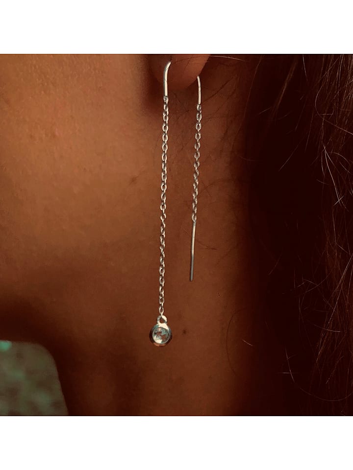 Les Petites Précieuses Srebrne kolczyki z topazem rozmiar: onesize