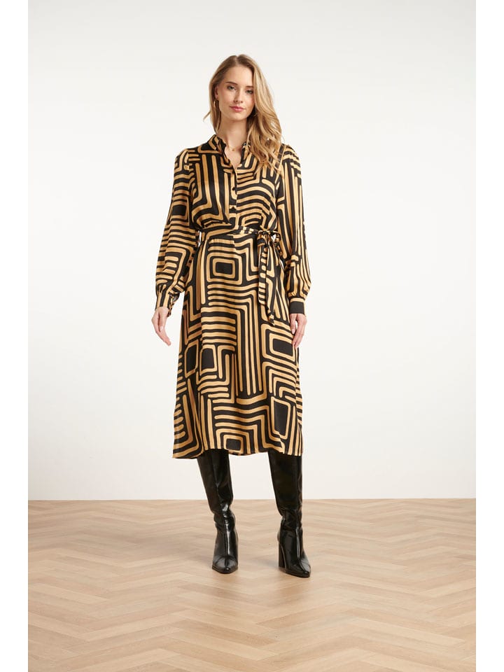 Smashed Lemon Sukienka w kolorze czarno-beżowym rozmiar: S