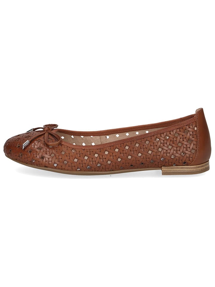 Caprice Skórzane baleriny w kolorze brązowym rozmiar: 39