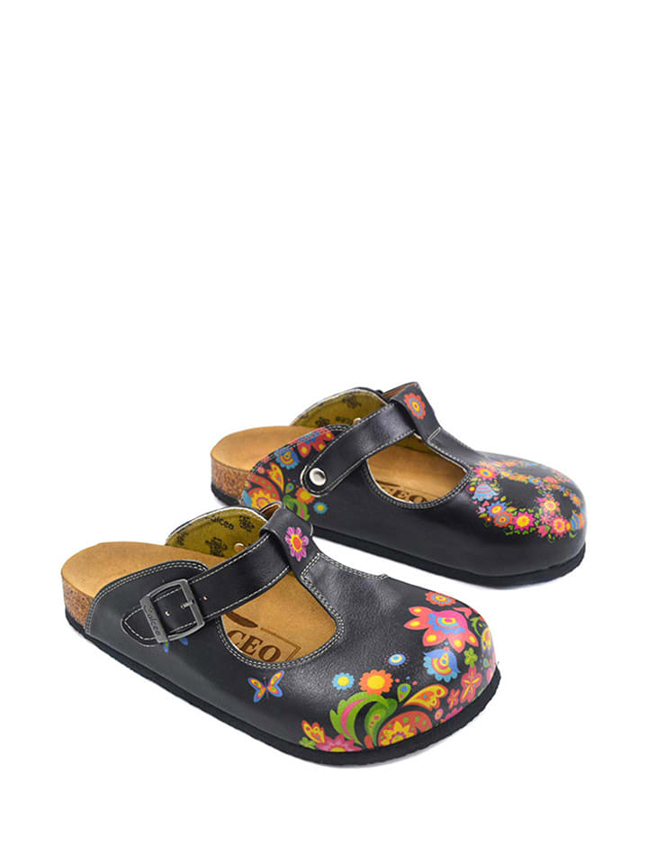 Calceo Chodaki w kolorze czarnym ze wzorem rozmiar: 38