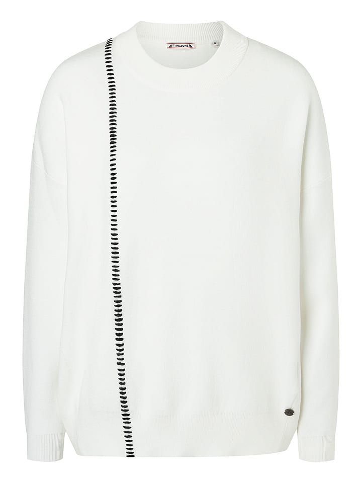 Timezone Sweter w kolorze kremowym rozmiar: L