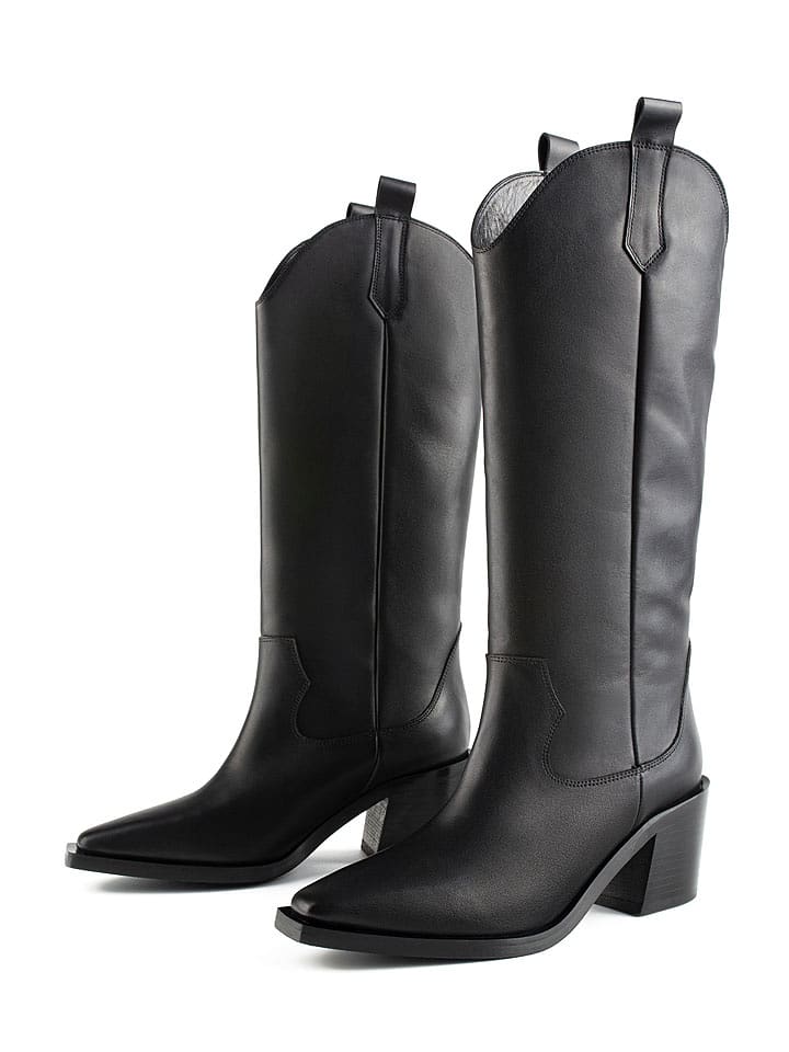 loft37 Skórzane kowbojki "Euphoric Nights" w kolorze czarnym rozmiar: 37