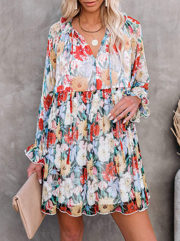 Milan Kiss Sukienka w kolorze kremowo-czerwonym ze wzorem rozmiar: XL