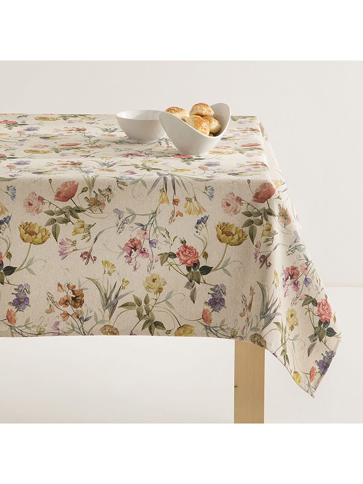 Mint Rugs Obrus "Natural Poppy" w kolorze beżowym ze wzorem rozmiar: 140x200_cm