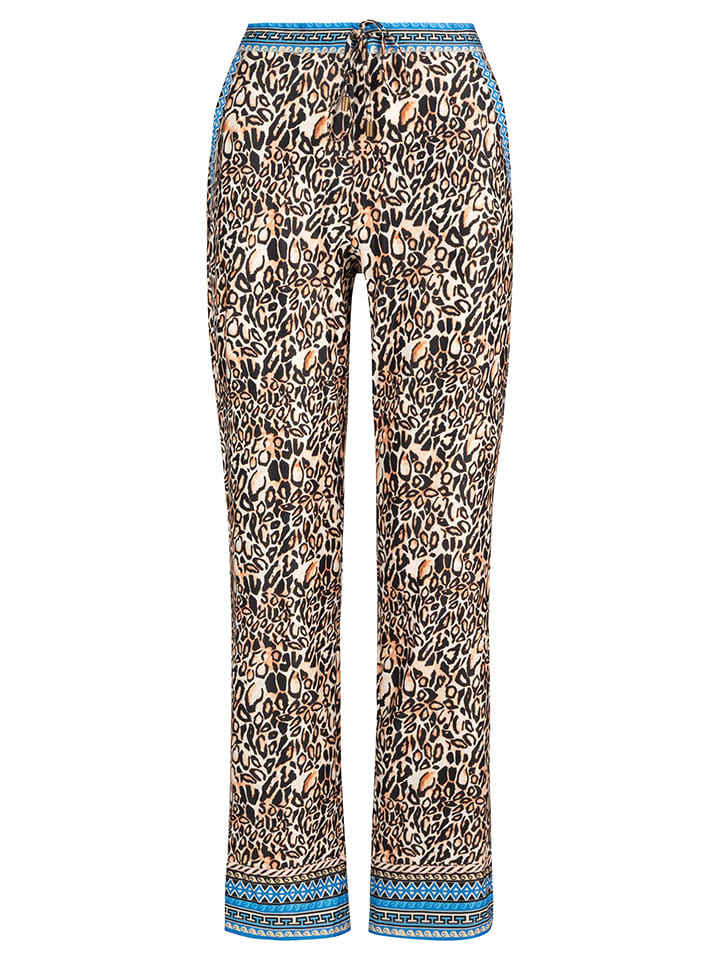 mint & mia Spodnie w kolorze jasnobrązowo-niebieskim rozmiar: 36