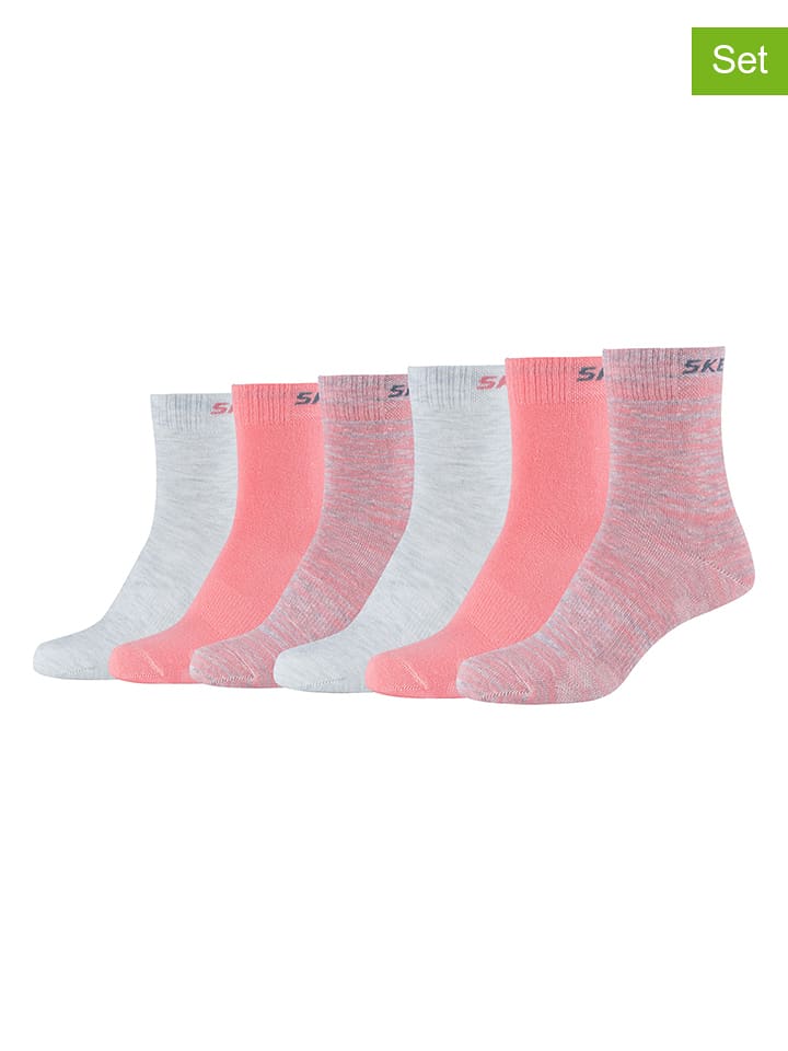 Skechers Skarpety (6 par) w kolorze fioletowo-szaro-różowym rozmiar: 39-42