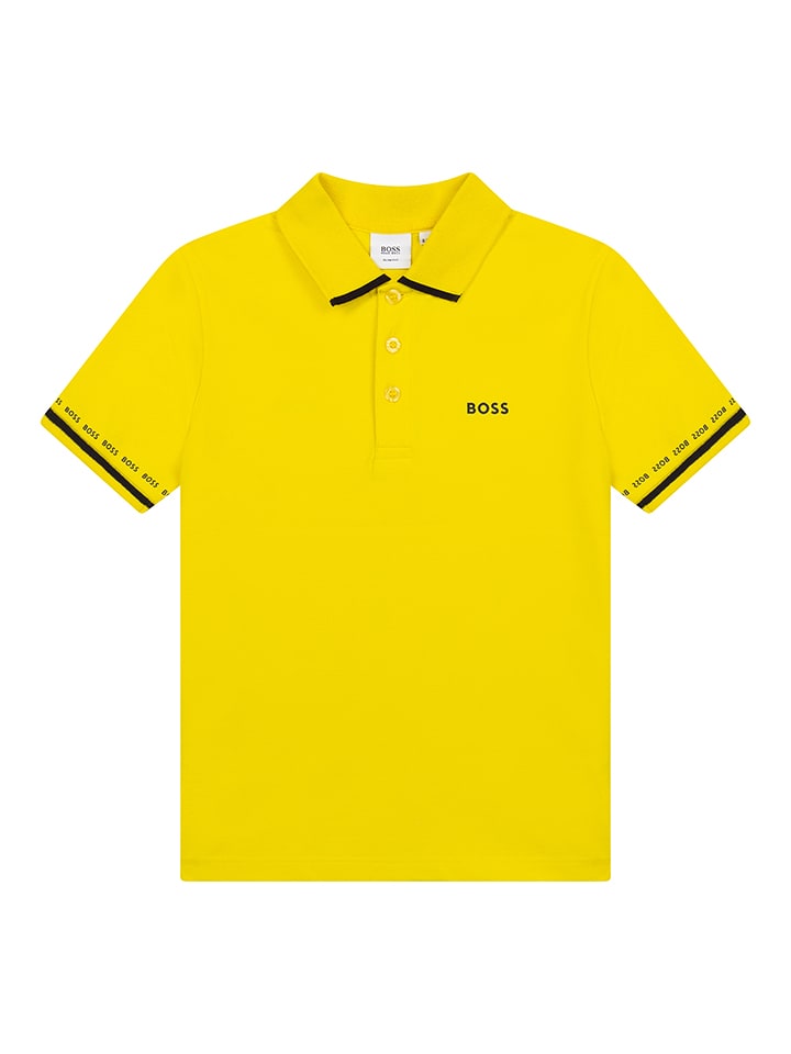 Hugo Boss Kids Koszulka polo w kolorze żółtym rozmiar: 128
