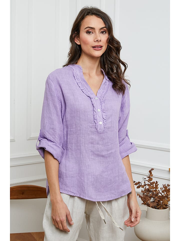 La Compagnie Du Lin Lniana bluzka w kolorze fioletowym rozmiar: XXL