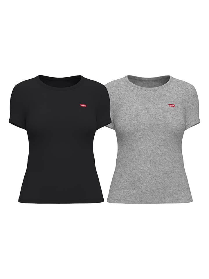 Levi´s Koszulki (2 szt.) w kolorze czarnym i szarym rozmiar: S