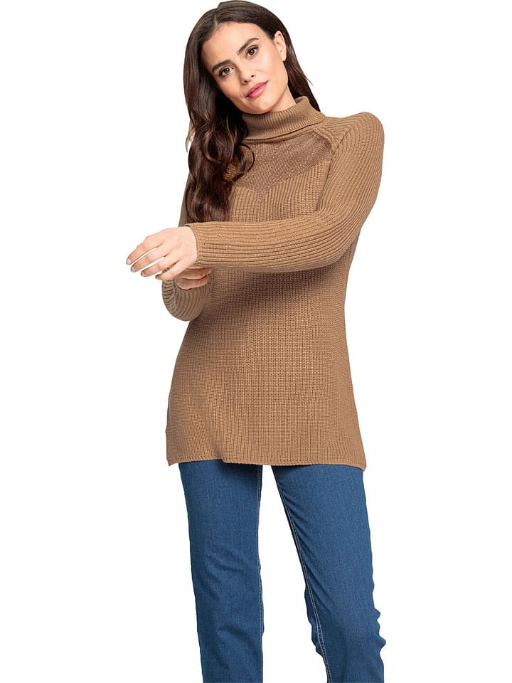 Heine Sweter w kolorze jasnobrązowym rozmiar: 44