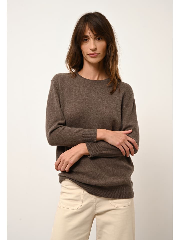 Just Cashmere Kaszmirowy sweter "Janice" w kolorze brązowym rozmiar: XL