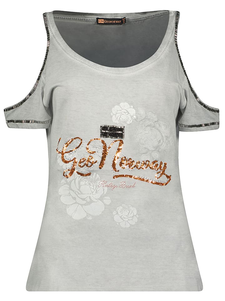 Geographical Norway Koszulka w kolorze szarym rozmiar: XL