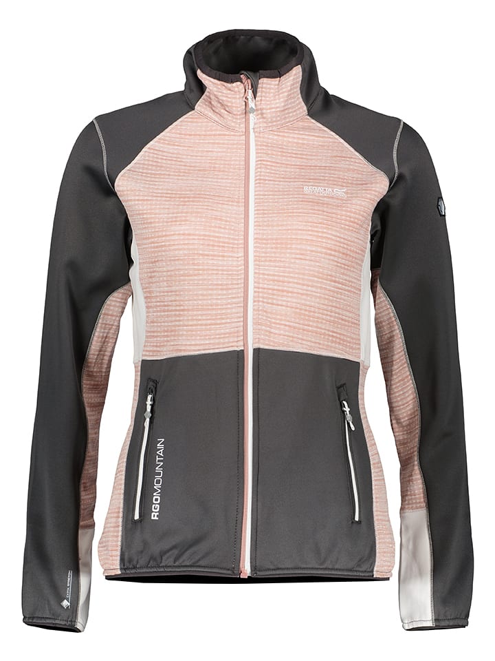 Kurtka softshellowa "Yare VII" w kolorze jasnoróżowo-antracytowym