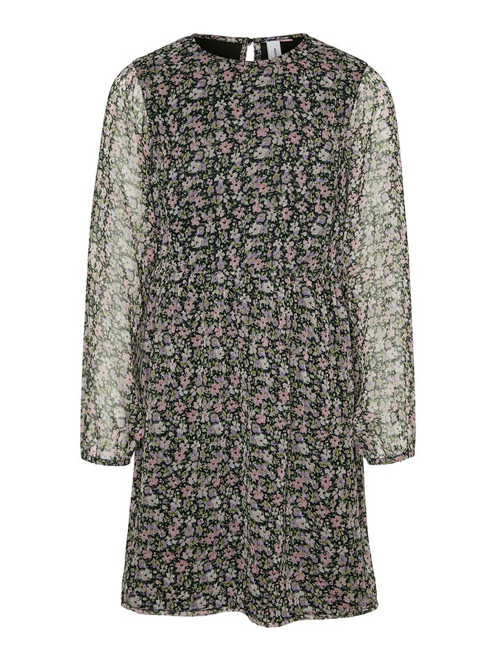 Vero Moda Girl Sukienka w kolorze czarno-jasnoróżowo-fioletowym rozmiar: 140