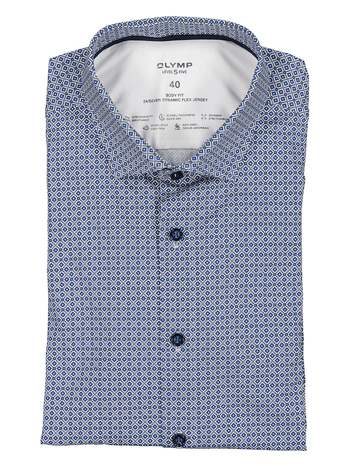 OLYMP Koszula "Level 5" - Body Fit - w kolorze niebieskim rozmiar: 40