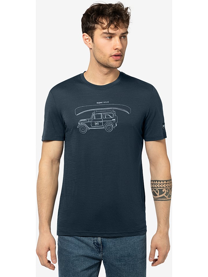 super.natural Koszulka "Kanuti" w kolorze granatowym rozmiar: M