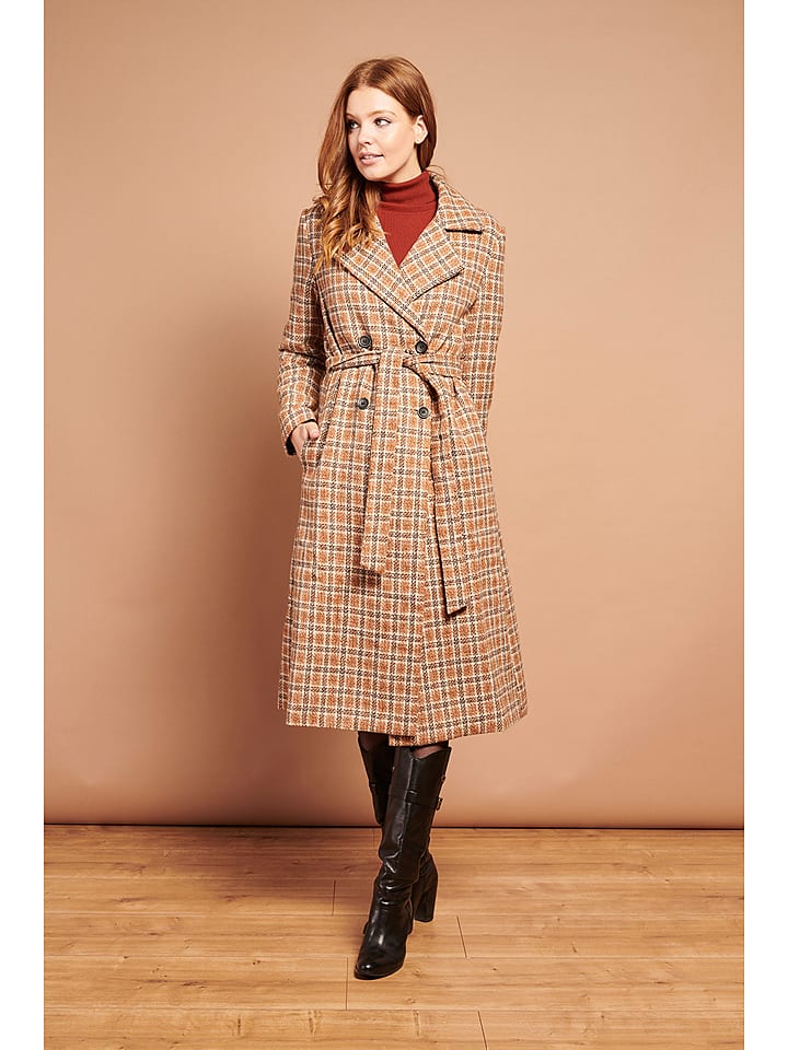 Płaszcz przejściowy w kolorze brązowo-beżowym