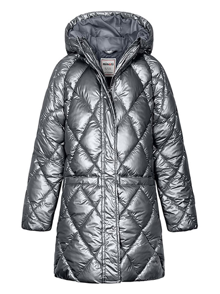 Minoti Płaszcz pikowany w kolorze srebrnym rozmiar: 110/116
