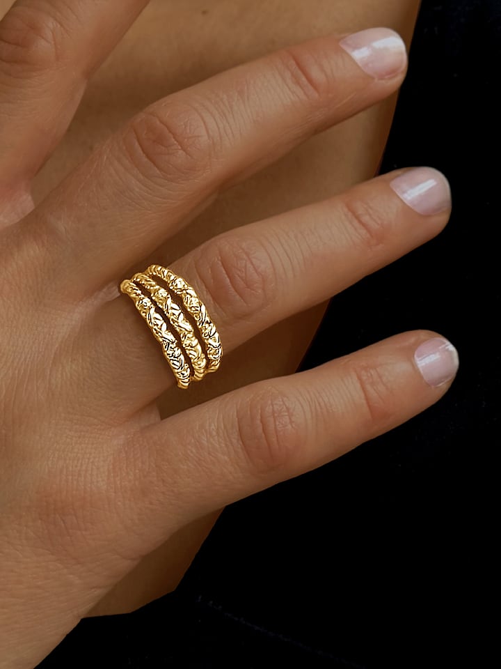 DI GIORGIO Pozłacany pierścionek rozmiar: 54