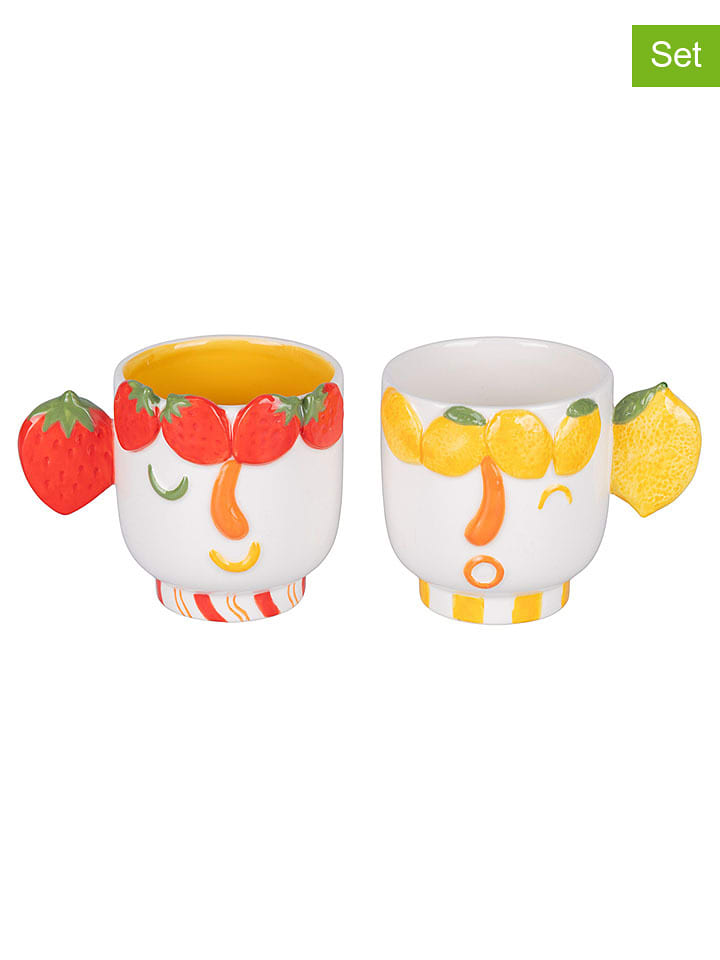 Villa d´Este Kubki (2 szt.) "Fruit Life" w kolorze czerwono-żółtym - 280 ml rozmiar: onesize