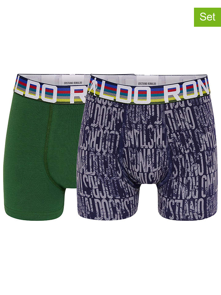 CR7 Bokserki (2 pary) w kolorze zielonym i granatowym rozmiar: 158-170
