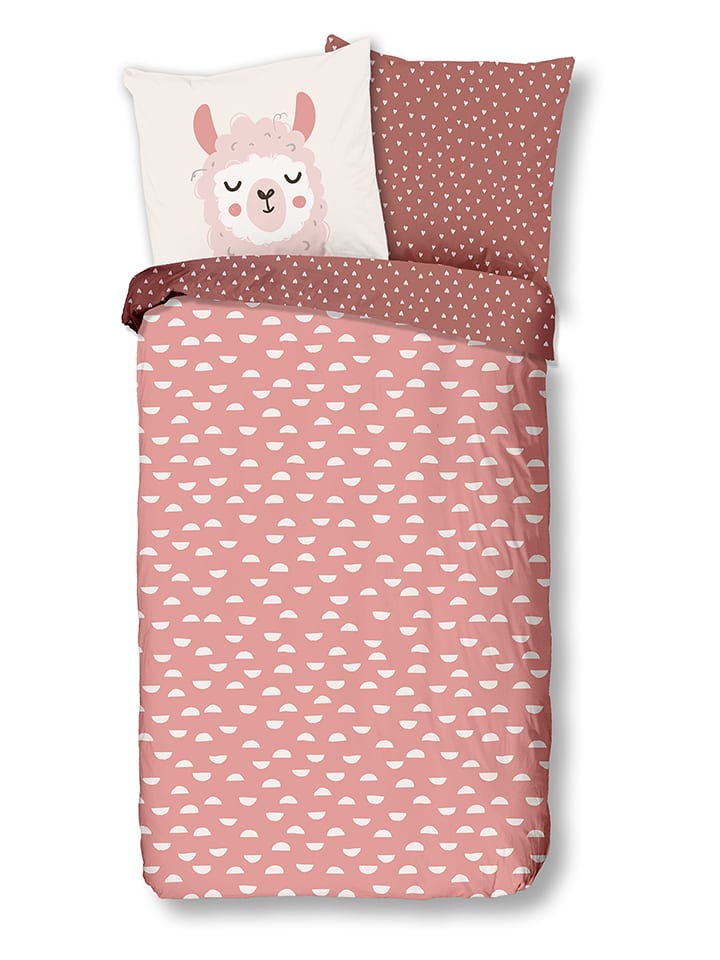 Good Morning Komplet pościeli "Lama" w kolorze różowym rozmiar: 140x200/220 cm
