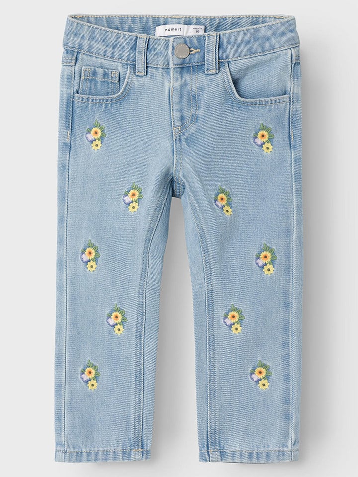 name it Dżinsy "Rose" - Regular fit - w kolorze błękitnym rozmiar: 110