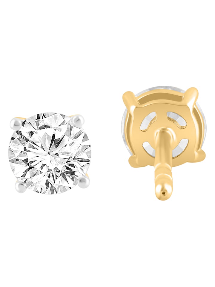 Diamonds lab grown Złote kolczyki-wkrętki z diamentami rozmiar: onesize