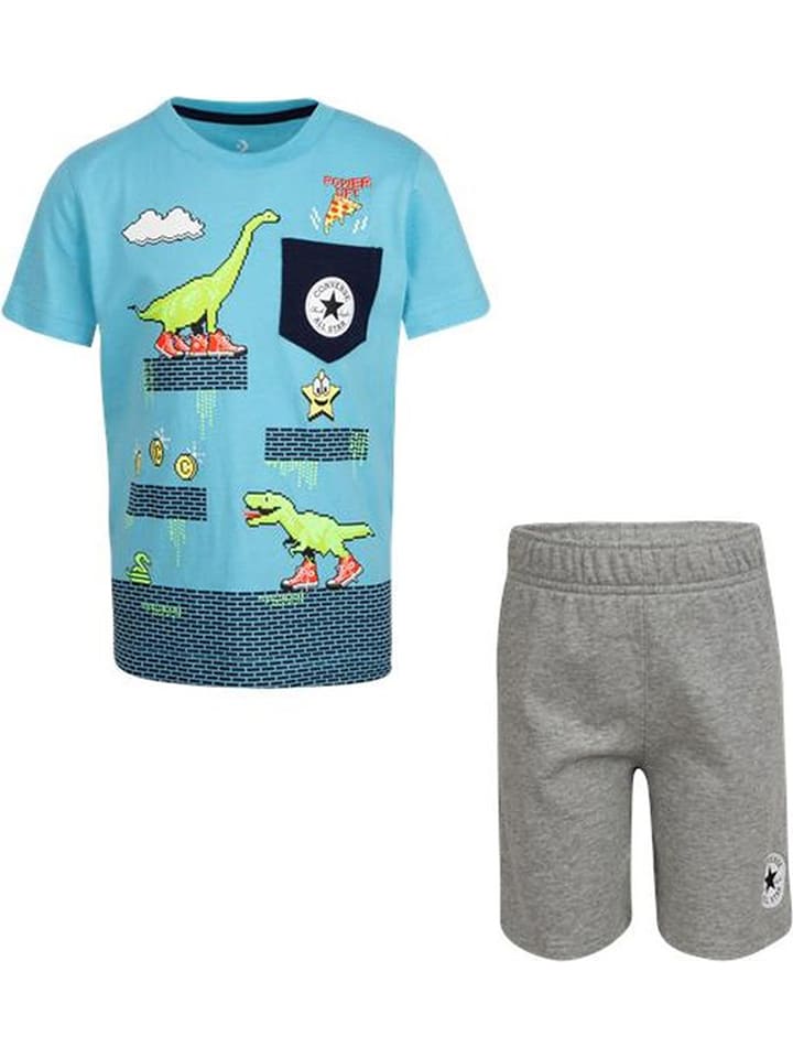 Converse 2-częściowy zestaw w kolorze turkusowo-szarym rozmiar: 116/122