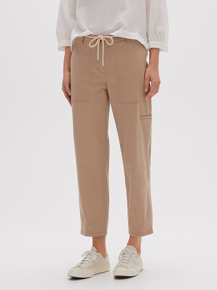 OPUS Spodnie "Makila" w kolorze jasnobrązowym rozmiar: 38