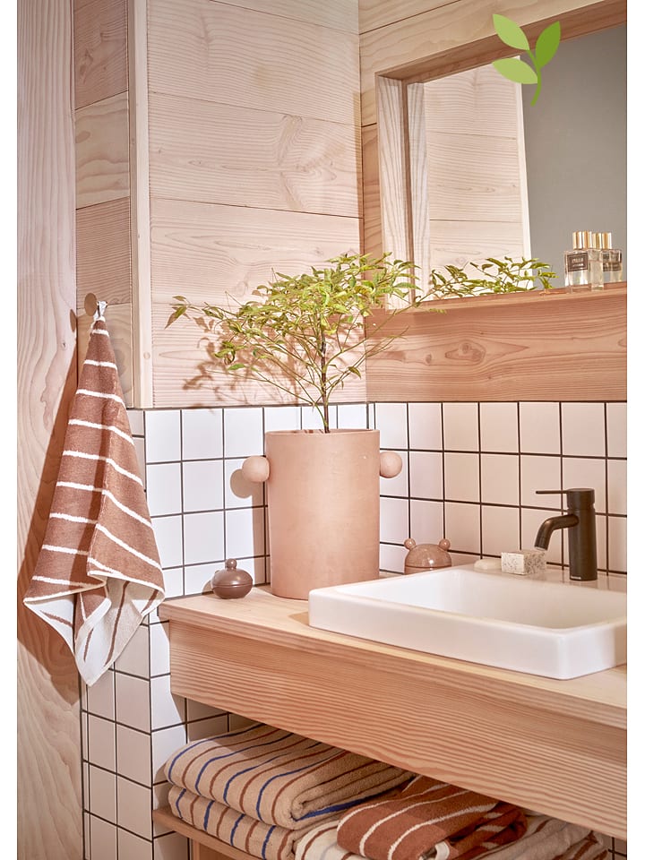 OYOY living design Ręcznik "Raita" w kolorze jasnobrązowo-białym dla gości - 60 x 40 cm rozmiar: onesize