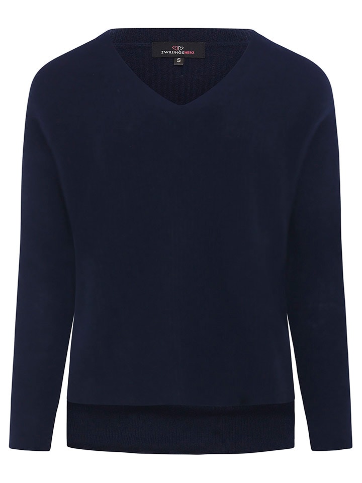 Zwillingsherz Kaszmirowy sweter w kolorze granatowym rozmiar: XL