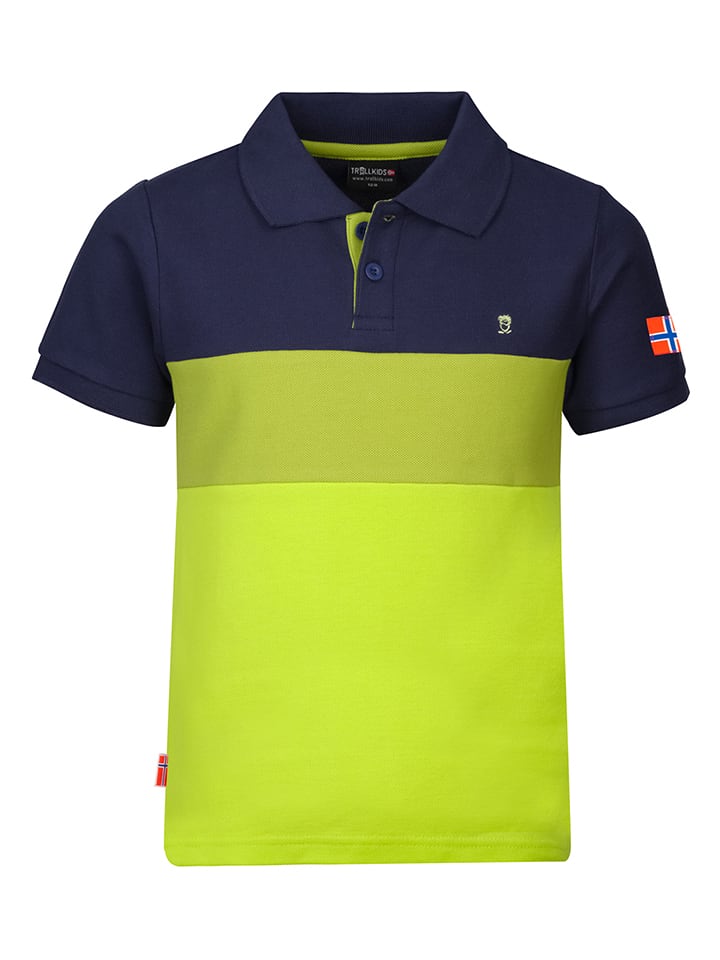 Trollkids Koszulka funkcyjna "Eikefjord" w kolorze granatowo-zielonym rozmiar: 92