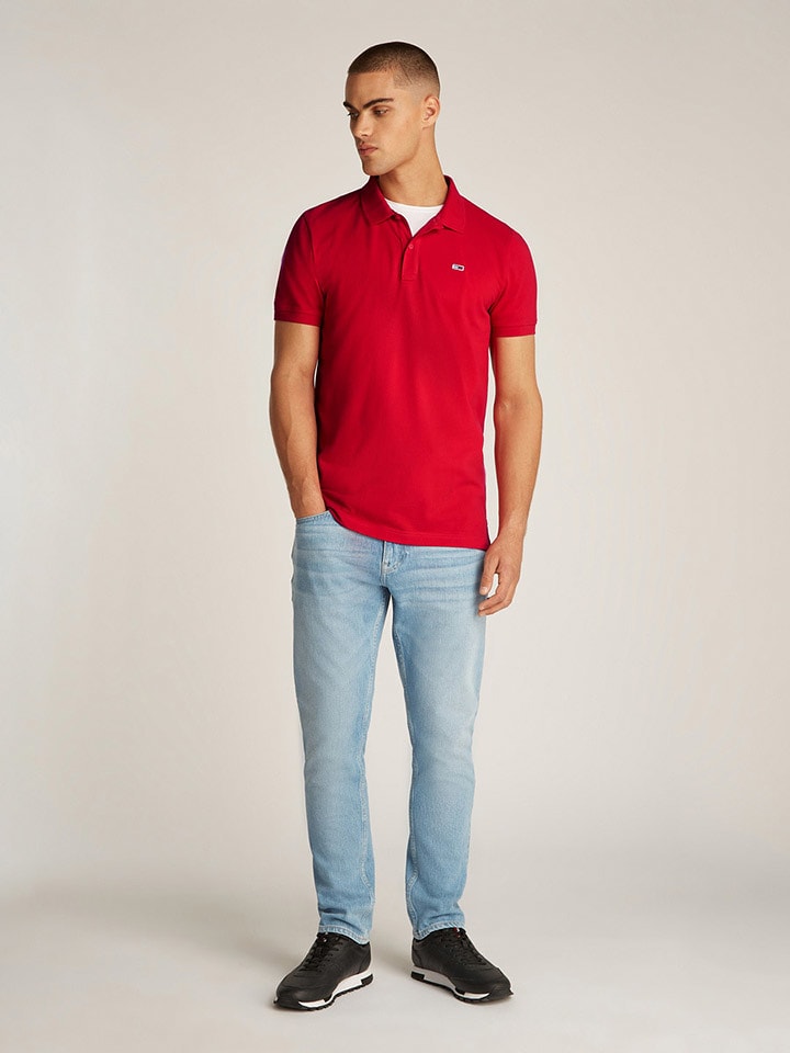 TOMMY JEANS Koszulka polo w kolorze czerwonym rozmiar: M