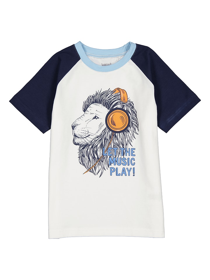 lamino Koszulka w kolorze biało-granatowym rozmiar: 104