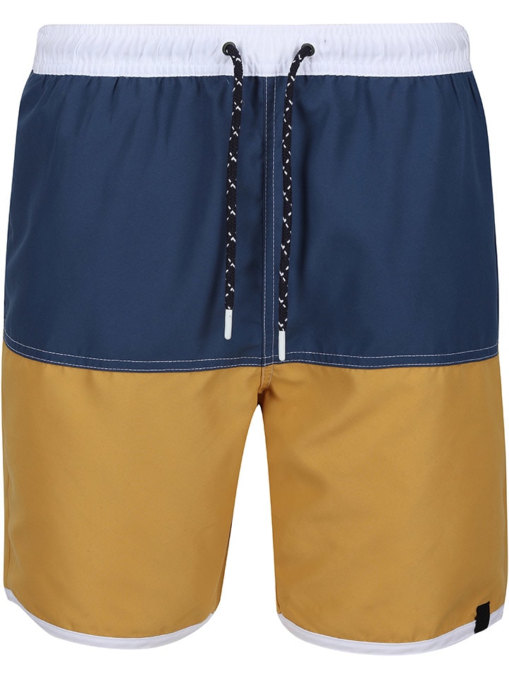 Regatta Szorty kąpielowe "Benicio" w kolorze jasnobrązowo-granatowym rozmiar: 3XL