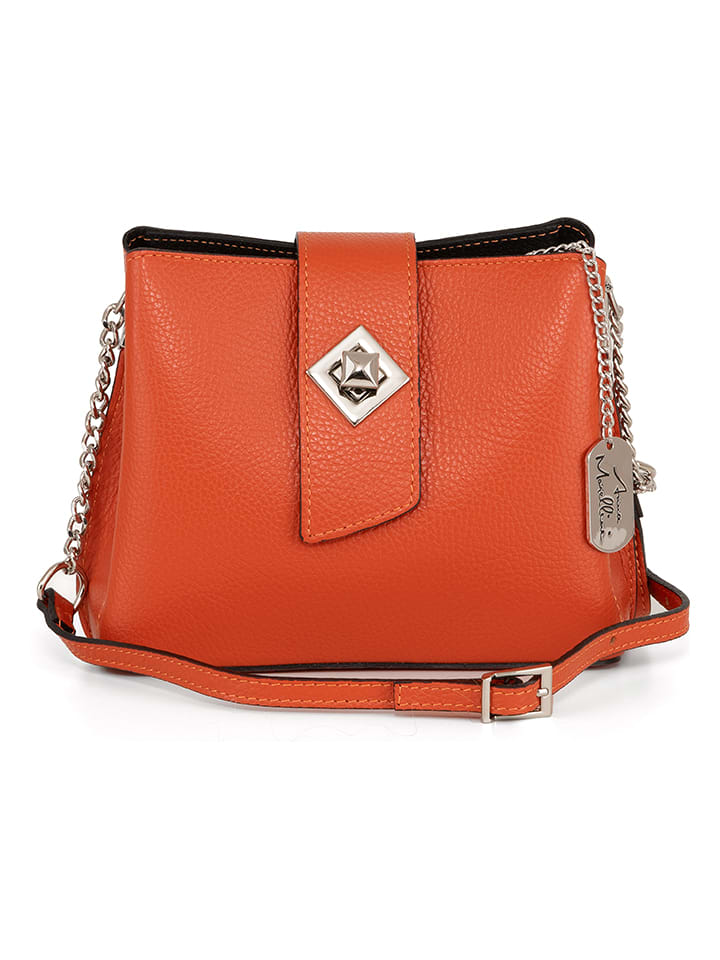 Anna Morellini Skórzana torebka "Elianna" w kolorze pomarańczowym - 22 x 19 x 10 cm rozmiar: onesize