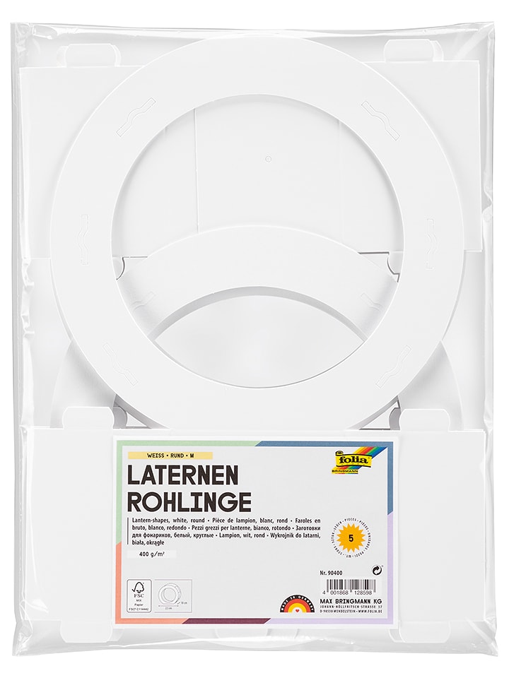 Folia Lampiony (5 szt.) w kolorze białym - Ø 22 cm rozmiar: onesize