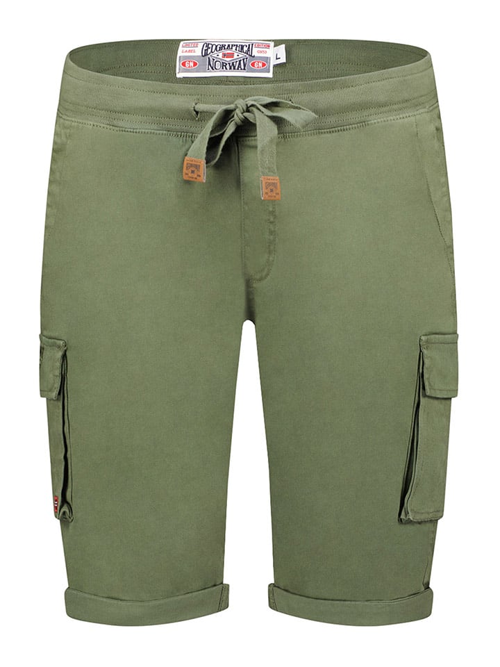 Geographical Norway Bermudy "Plaire" w kolorze zielonym rozmiar: L