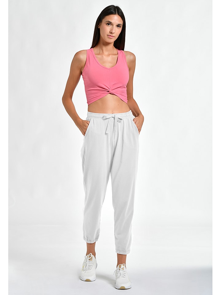 Deha Spodnie dresowe w kolorze białym rozmiar: L