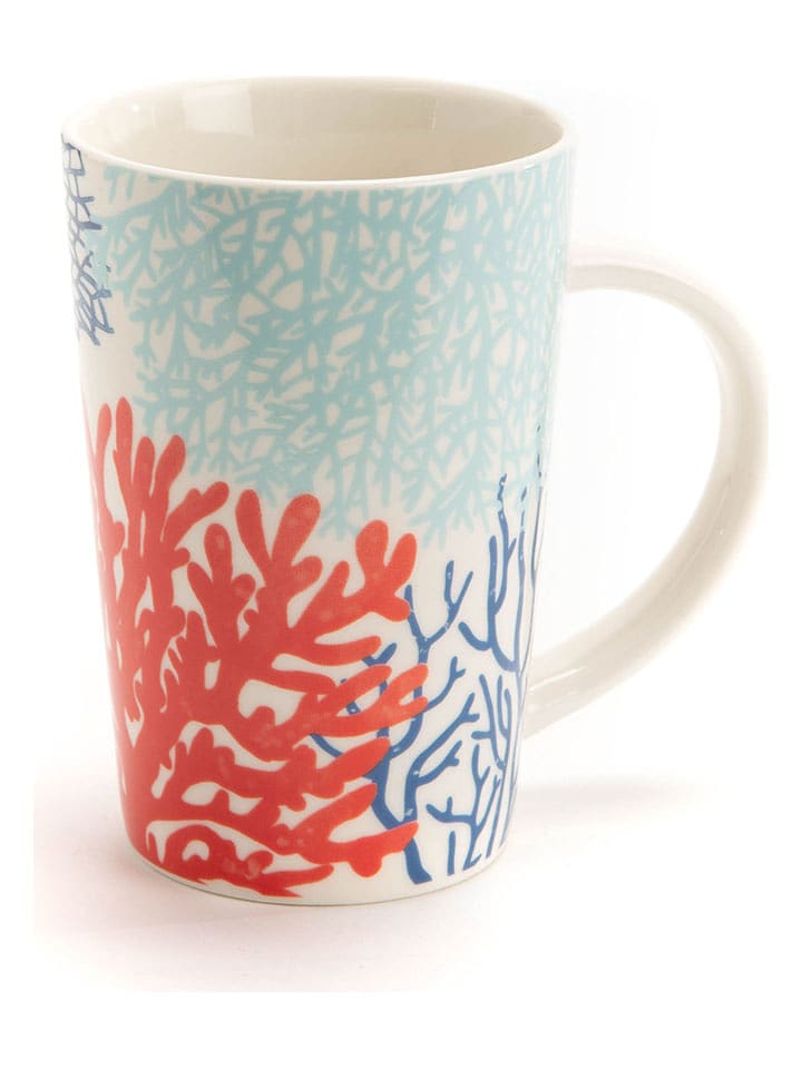 Amadeus Kubek jumbo "Coralie" w kolorze błękitno-czerwonym - 450 ml rozmiar: onesize