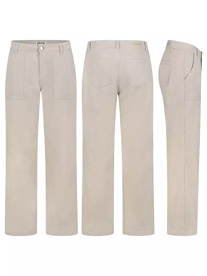 Sublevel Spodnie sztruksowe w kolorze beżowym rozmiar: XS