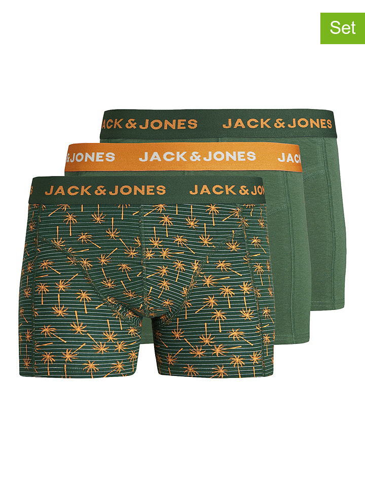 Jack & Jones Bokserki (3 pary) w kolorze zielonym rozmiar: M