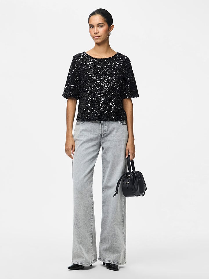 Pieces Top "Kam" w kolorze czarnym rozmiar: XL